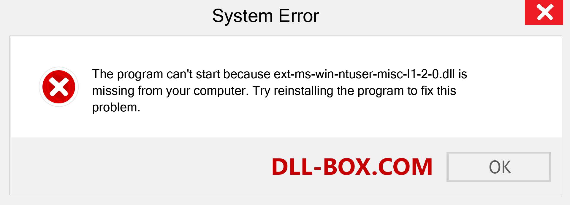  ext-ms-win-ntuser-misc-l1-2-0.dll file is missing?. Download for Windows 7, 8, 10 - Fix  ext-ms-win-ntuser-misc-l1-2-0 dll Missing Error on Windows, photos, images